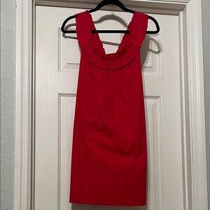 Chic Red Ruffle Mini Dress